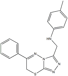 N-(4-methylphenyl)-N-[(6-phenyl-7H-[1,2,4]triazolo[3,4-b][1,3,4]thiadiazin-3-yl)methyl]amine 结构式