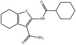 2-(环己烷羰基氨基)-4,5,6,7-四氢-1-苯并噻吩-3-甲酰胺 结构式