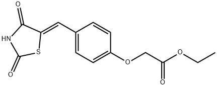 ethyl {4-[(2,4-dioxo-1,3-thiazolidin-5-ylidene)methyl]phenoxy}acetate 结构式