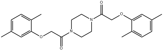 1,4-bis[(2,5-dimethylphenoxy)acetyl]piperazine 结构式