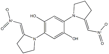 2,5-bis(2-{nitromethylene}-1-pyrrolidinyl)-1,4-benzenediol 结构式