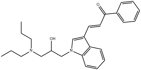 3-{1-[3-(dipropylamino)-2-hydroxypropyl]-1H-indol-3-yl}-1-phenyl-2-propen-1-one 结构式