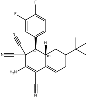 2-amino-6-tert-butyl-4-(3,4-difluorophenyl)-4a,5,6,7-tetrahydro-1,3,3(4H)-naphthalenetricarbonitrile 结构式