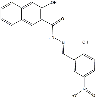 3-hydroxy-N'-{2-hydroxy-5-nitrobenzylidene}-2-naphthohydrazide 结构式