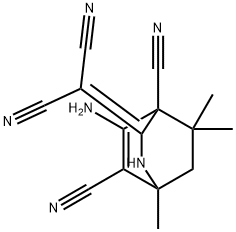 5-amino-3-(dicyanomethylene)-1,8,8-trimethyl-2-azabicyclo[2.2.2]oct-5-ene-4,6-dicarbonitrile 结构式