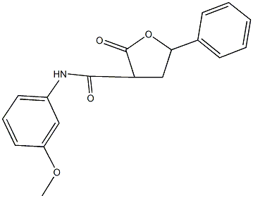 N-(3-methoxyphenyl)-2-oxo-5-phenyltetrahydro-3-furancarboxamide 结构式