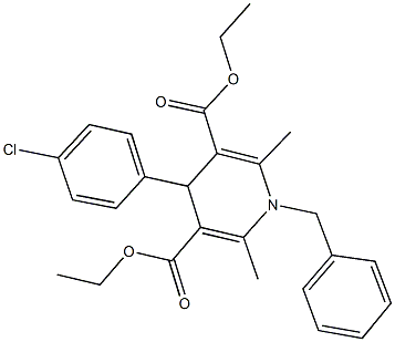 diethyl 1-benzyl-4-(4-chlorophenyl)-2,6-dimethyl-1,4-dihydro-3,5-pyridinedicarboxylate 结构式