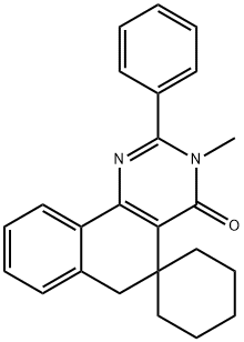 3-methyl-4-oxo-2-phenyl-3,4,5,6-tetrahydrospiro(benzo[h]quinazoline-5,1'-cyclohexane) 结构式