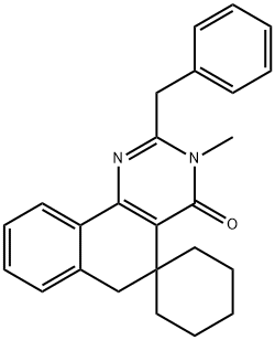 2-benzyl-3-methyl-5,6-dihydro-4(3H)-oxospiro(benzo[h]quinazoline-5,1'-cyclohexane) 结构式