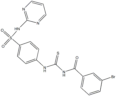 4-({[(3-bromobenzoyl)amino]carbothioyl}amino)-N-(2-pyrimidinyl)benzenesulfonamide 结构式