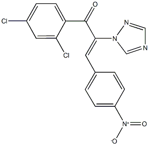 1-(2,4-dichlorophenyl)-3-{4-nitrophenyl}-2-(1H-1,2,4-triazol-1-yl)-2-propen-1-one 结构式