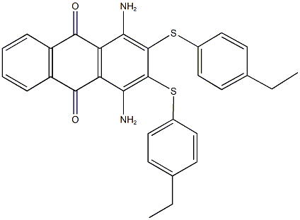 1,4-diamino-2,3-bis[(4-ethylphenyl)sulfanyl]anthra-9,10-quinone 结构式