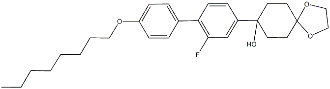 8-[2-fluoro-4'-(octyloxy)[1,1'-biphenyl]-4-yl]-1,4-dioxaspiro[4.5]decan-8-ol 结构式