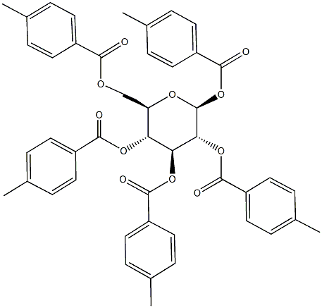 1,2,3,4,6-pentakis-O-(4-methylbenzoyl)hexopyranose 结构式