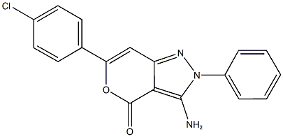 3-amino-6-(4-chlorophenyl)-2-phenylpyrano[4,3-c]pyrazol-4(2H)-one 结构式