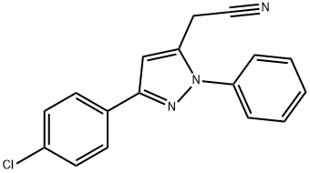 [3-(4-chlorophenyl)-1-phenyl-1H-pyrazol-5-yl]acetonitrile 结构式