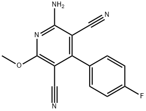 2-amino-4-(4-fluorophenyl)-6-methoxy-3,5-pyridinedicarbonitrile 结构式