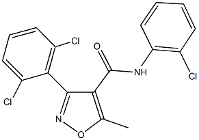 N-(2-chlorophenyl)-3-(2,6-dichlorophenyl)-5-methyl-4-isoxazolecarboxamide 结构式