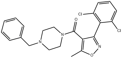 1-benzyl-4-{[3-(2,6-dichlorophenyl)-5-methyl-4-isoxazolyl]carbonyl}piperazine 结构式