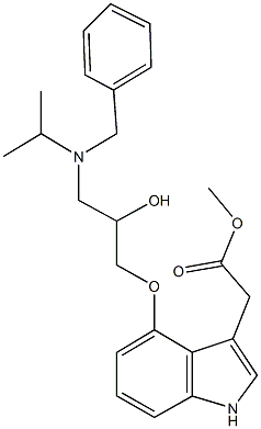 methyl (4-{3-[benzyl(isopropyl)amino]-2-hydroxypropoxy}-1H-indol-3-yl)acetate 结构式