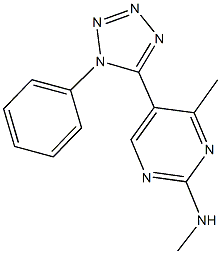 N,4-dimethyl-5-(1-phenyl-1H-tetraazol-5-yl)-2-pyrimidinamine 结构式
