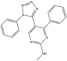 N-methyl-N-[4-phenyl-5-(1-phenyl-1H-tetraazol-5-yl)-2-pyrimidinyl]amine 结构式