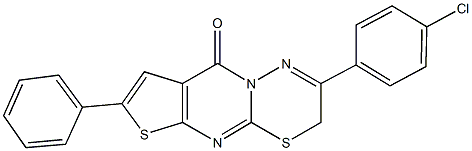 2-(4-chlorophenyl)-7-phenyl-3H,9H-thieno[2',3':4,5]pyrimido[2,1-b][1,3,4]thiadiazin-9-one 结构式