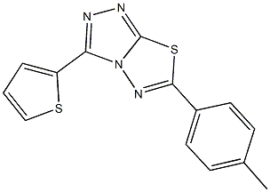 6-(4-methylphenyl)-3-(2-thienyl)[1,2,4]triazolo[3,4-b][1,3,4]thiadiazole 结构式