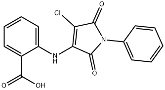 2-[(4-chloro-2,5-dioxo-1-phenyl-2,5-dihydro-1H-pyrrol-3-yl)amino]benzoic acid 结构式