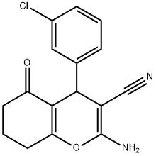 2-amino-4-(3-chlorophenyl)-5-oxo-5,6,7,8-tetrahydro-4H-chromene-3-carbonitrile 结构式