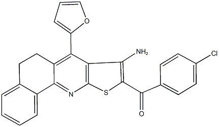 [8-amino-7-(2-furyl)-5,6-dihydrobenzo[h]thieno[2,3-b]quinolin-9-yl](4-chlorophenyl)methanone 结构式