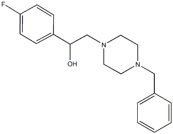 2-(4-benzyl-1-piperazinyl)-1-(4-fluorophenyl)ethanol 结构式