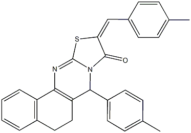 10-(4-methylbenzylidene)-7-(4-methylphenyl)-5,7-dihydro-6H-benzo[h][1,3]thiazolo[2,3-b]quinazolin-9(10H)-one 结构式