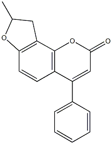 8-methyl-4-phenyl-8,9-dihydro-2H-furo[2,3-h]chromen-2-one 结构式