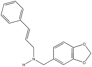 N-(1,3-benzodioxol-5-ylmethyl)-N-cinnamylamine 结构式