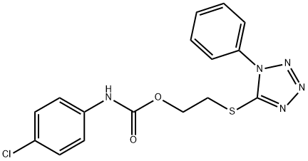 2-[(1-phenyl-1H-tetraazol-5-yl)thio]ethyl4-chlorophenylcarbamate 结构式
