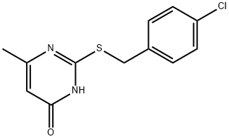 2-[(4-chlorobenzyl)sulfanyl]-6-methyl-4(3H)-pyrimidinone 结构式