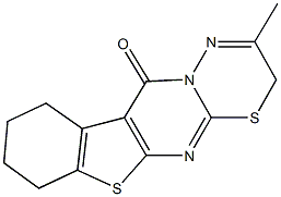 2-methyl-7,8,9,10-tetrahydro-3H,11H-[1]benzothieno[2',3':4,5]pyrimido[2,1-b][1,3,4]thiadiazin-11-one 结构式