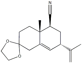5-cyano-7-isopropenyl-4a-methyl-1,2,3,4,4a,5,6,7-octahydronaphthalene-2-spiro-2'-[1,3]-dioxolane 结构式