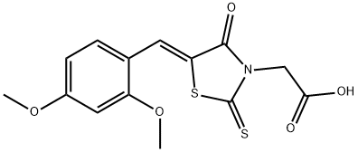 [5-(2,4-dimethoxybenzylidene)-4-oxo-2-thioxo-1,3-thiazolidin-3-yl]acetic acid 结构式