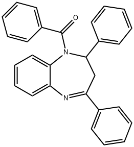 1-benzoyl-2,4-diphenyl-2,3-dihydro-1H-1,5-benzodiazepine 结构式