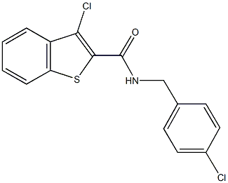 3-chloro-N-(4-chlorobenzyl)-1-benzothiophene-2-carboxamide 结构式
