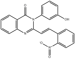 2-(2-{2-nitrophenyl}vinyl)-3-(3-hydroxyphenyl)-4(3H)-quinazolinone 结构式