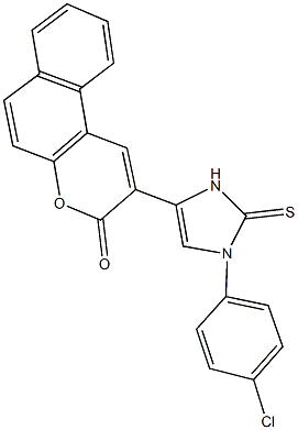 2-[1-(4-chlorophenyl)-2-sulfanyl-1H-imidazol-4-yl]-3H-benzo[f]chromen-3-one 结构式