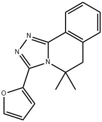 3-(2-furyl)-5,5-dimethyl-5,6-dihydro[1,2,4]triazolo[3,4-a]isoquinoline 结构式