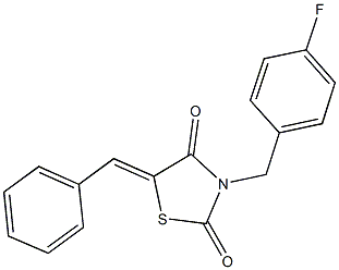 5-benzylidene-3-(4-fluorobenzyl)-1,3-thiazolidine-2,4-dione 结构式