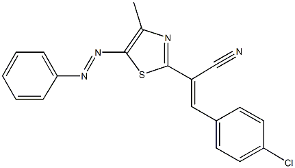 3-(4-chlorophenyl)-2-[4-methyl-5-(phenyldiazenyl)-1,3-thiazol-2-yl]acrylonitrile 结构式