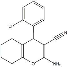 2-amino-4-(2-chlorophenyl)-5,6,7,8-tetrahydro-4H-chromene-3-carbonitrile 结构式