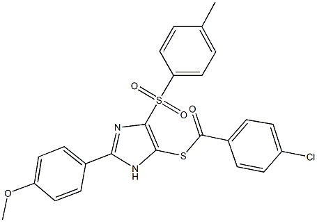 S-{2-(4-methoxyphenyl)-4-[(4-methylphenyl)sulfonyl]-1H-imidazol-5-yl} 4-chlorobenzenecarbothioate 结构式