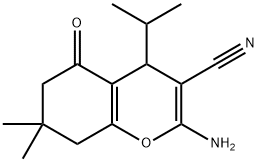 2-amino-4-isopropyl-7,7-dimethyl-5-oxo-5,6,7,8-tetrahydro-4H-chromene-3-carbonitrile 结构式